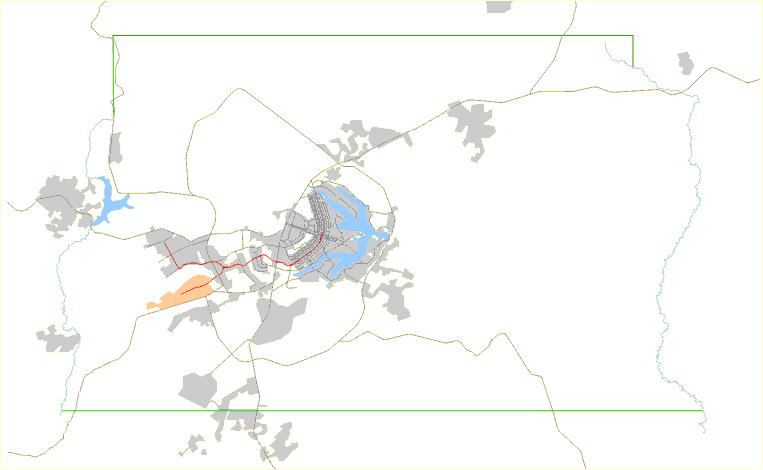 Localização de Samambaia em relação ao DF e Entorno