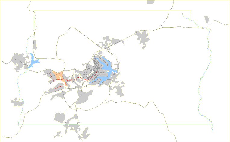 Localização de Taguatinga em relação ao DF e Entorno