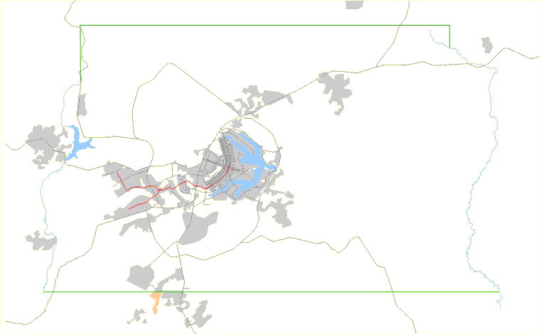 Localização do Novo Gama, Pedragal e Parque Estrela d'Alva em relação ao DF e Entorno