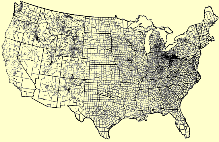A divisão da terra em lotes retangulares ficou marcada no mapa dos Estados Unidos