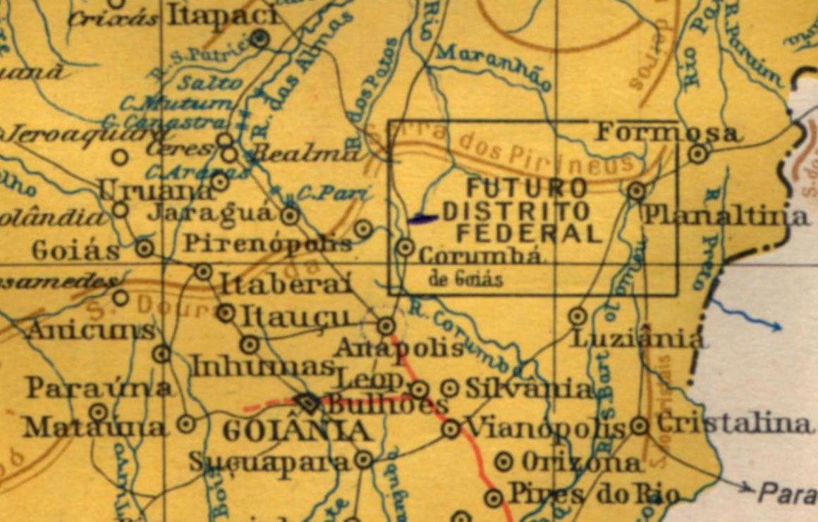 O "Retângulo Cruls", ainda em um Atlas de 1957