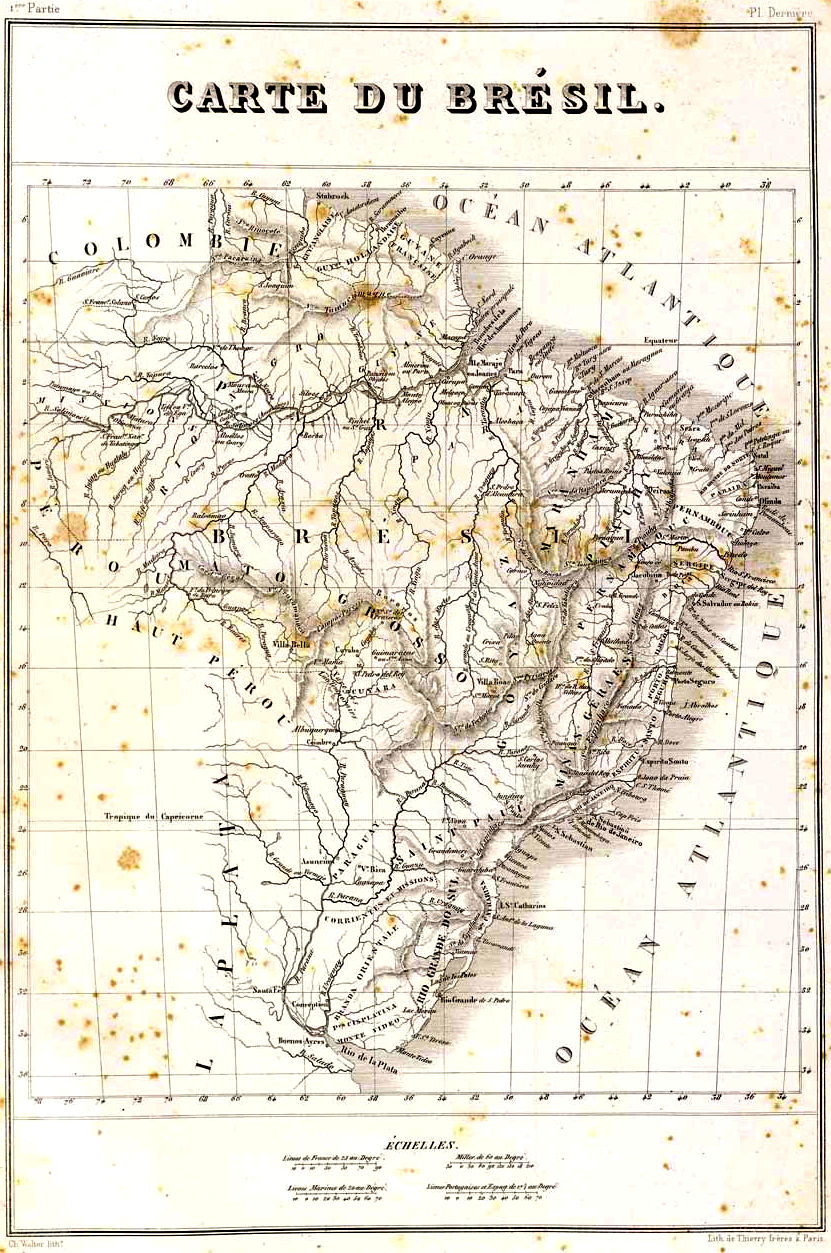 Mapa do Brasil na época de Debret