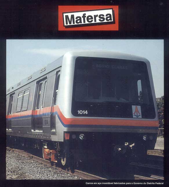 Folheto Mafersa sobre os trens do Metrô DF