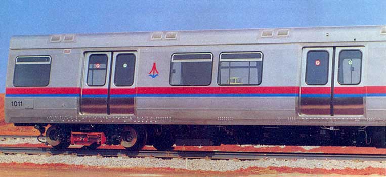 Outra extremidade do vagão 1011 do Metrô DF em anúncio de 1993 da Abifer - Associação Brasileira da Indústria Ferroviária