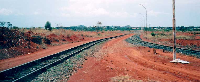 Trilhos da extremidade sul do pátio ferroviário