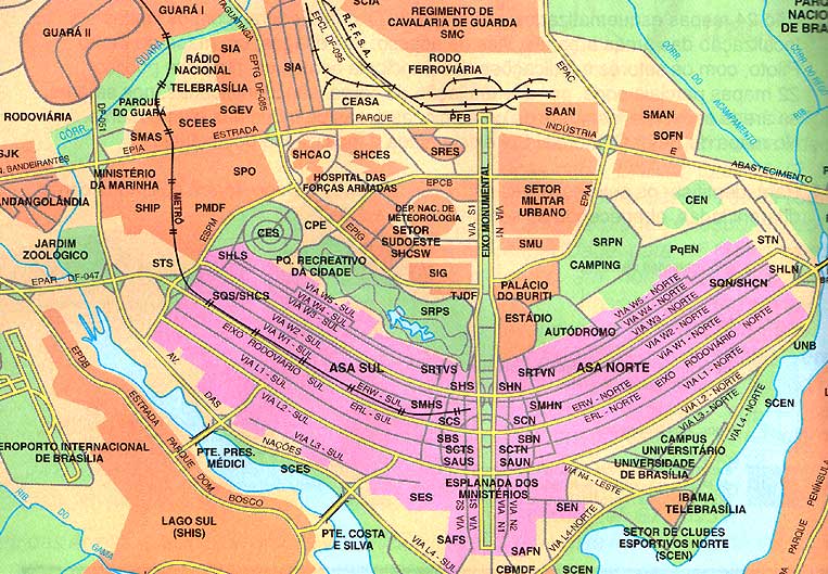 Localização da estação ferroviária e dos trilhos do Metrô e da Estrada de Ferro