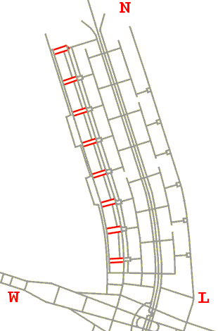 Mapa de localização das vias entre-quadras das 700 da Asa Norte