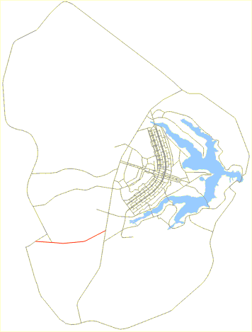 Mapa de localização da Estrada Parque Núcleo Bandeirante