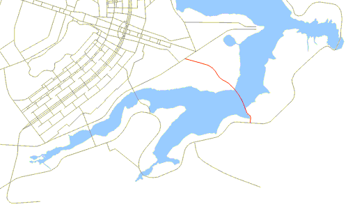 Mapa de localização da via de ligação da Esplanada dos Ministérios à Ponte JK