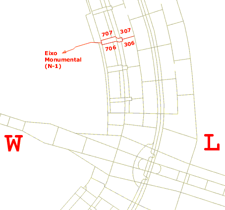 Mapa de localização da "Rua do Ceub", na Asa Norte, com passagem para o Autódromo e o Palácio do Buriti